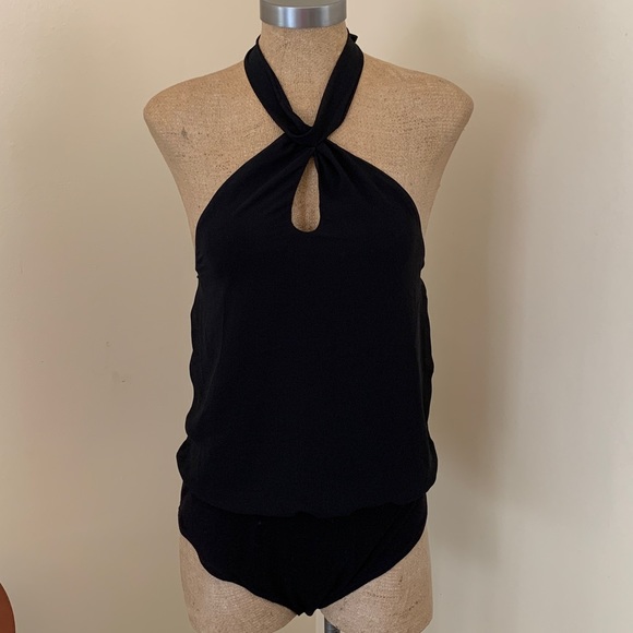 Maurice’s Keyhole Halter Black Bodysuit - Picture 3 of 10